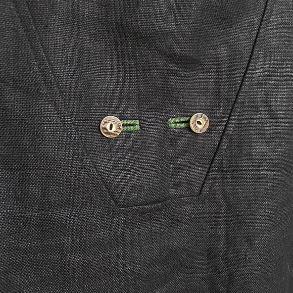 H Moser Linen Blazer Jacket Size 36 Mode Aus‎ Salzburg Austrian Antler Edelweiss - Picture 10 of 12